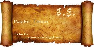 Baader Emese névjegykártya